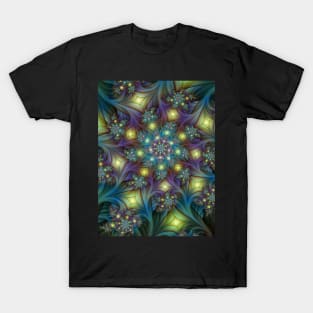 Illuminated, Modern Colorful Fractal Pattern T-Shirt